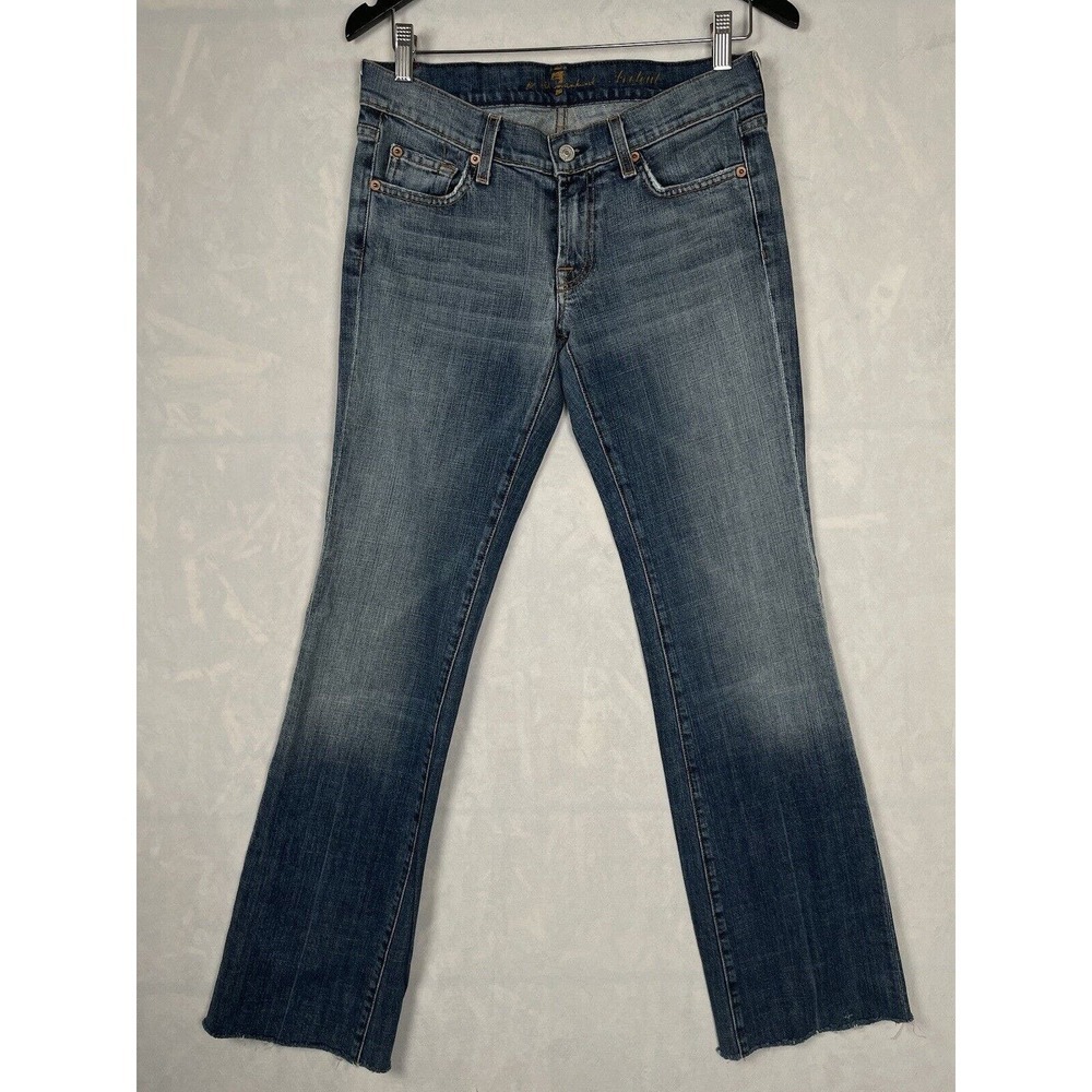 Seven 7 For All Mankind Bootcut Low Rise Jeans Women’s Size 28 Raw Hem​